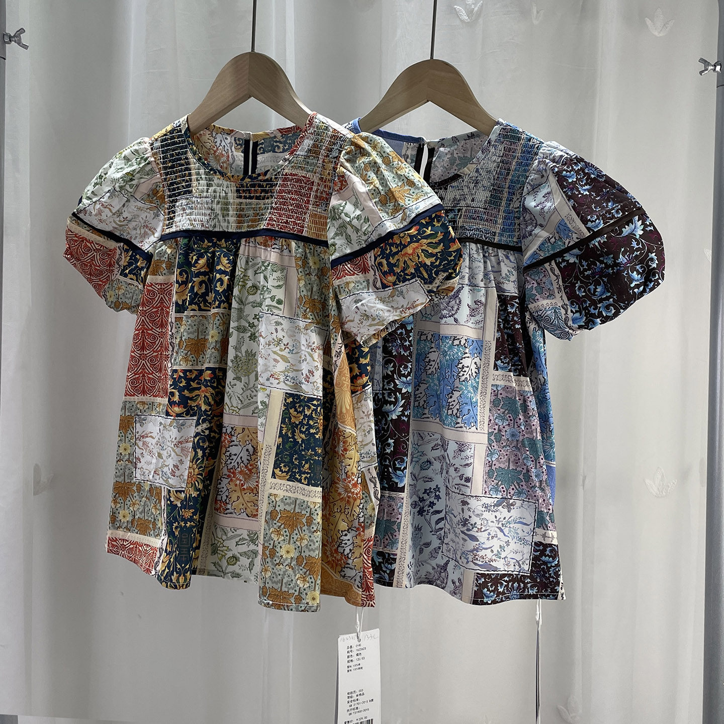 宝W品牌折扣童装中大童女童民族风印花小衫儿童纯棉小A娃娃衫上衣