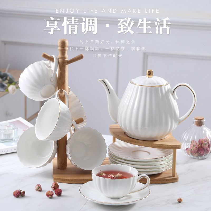 咖啡杯套装欧式茶具家用陶瓷花茶杯英式下午茶茶具套装茶壶带托盘在类目 餐饮具, 咖啡器具, 咖啡杯中 - 来自Buy2taobao.com提供专业的淘宝代购服务