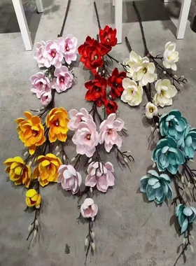 新中式仿真玉兰花落地假花装饰花