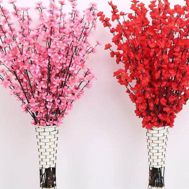 仿真梅花桃花枝腊梅装饰假塑料花