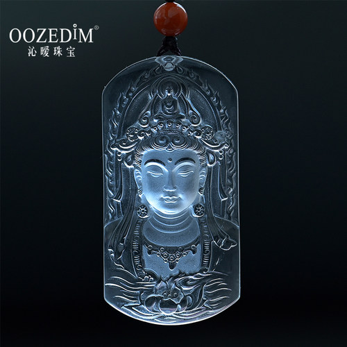 收藏级观音吊坠天然白水晶男女款