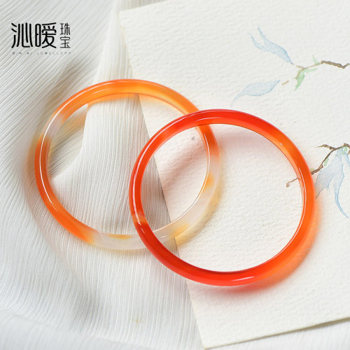 天然玛瑙手镯细款玉髓小圈口新款