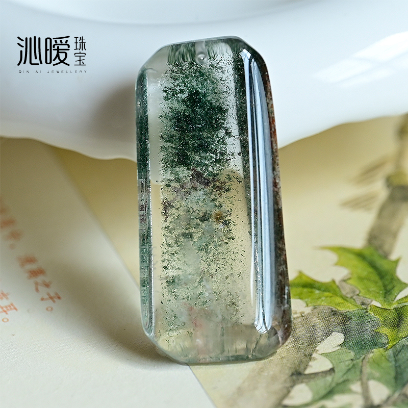 男女款天然绿幽灵红幽灵吊坠项链