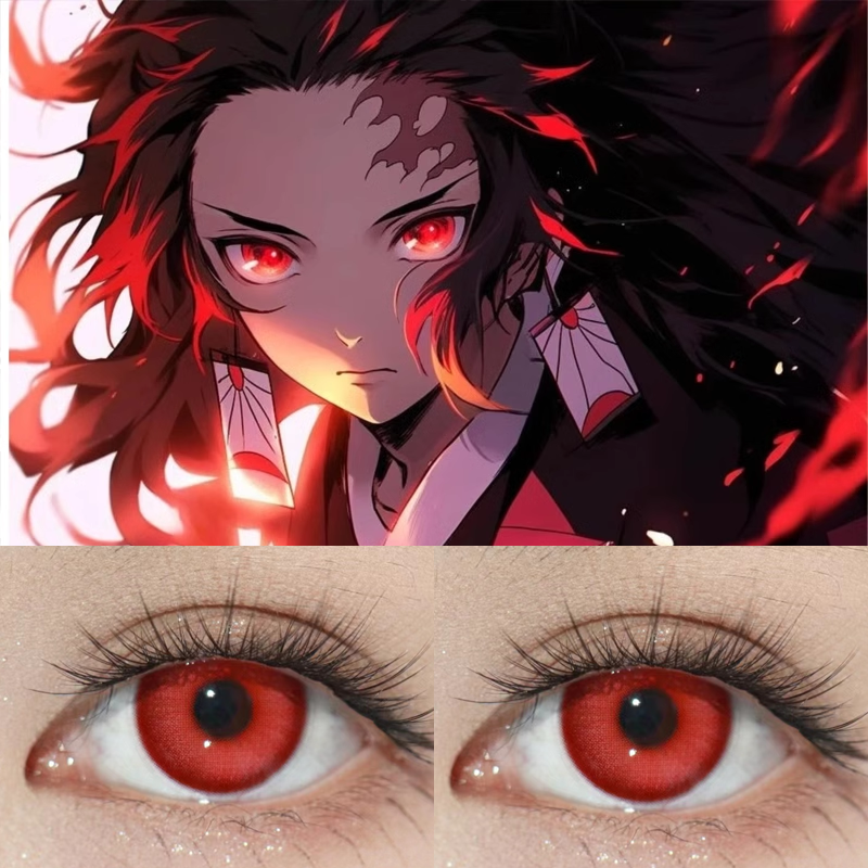 继国缘一cos美瞳粉紫色显色混血还原年抛鬼灭之刃大直径漫展男HN