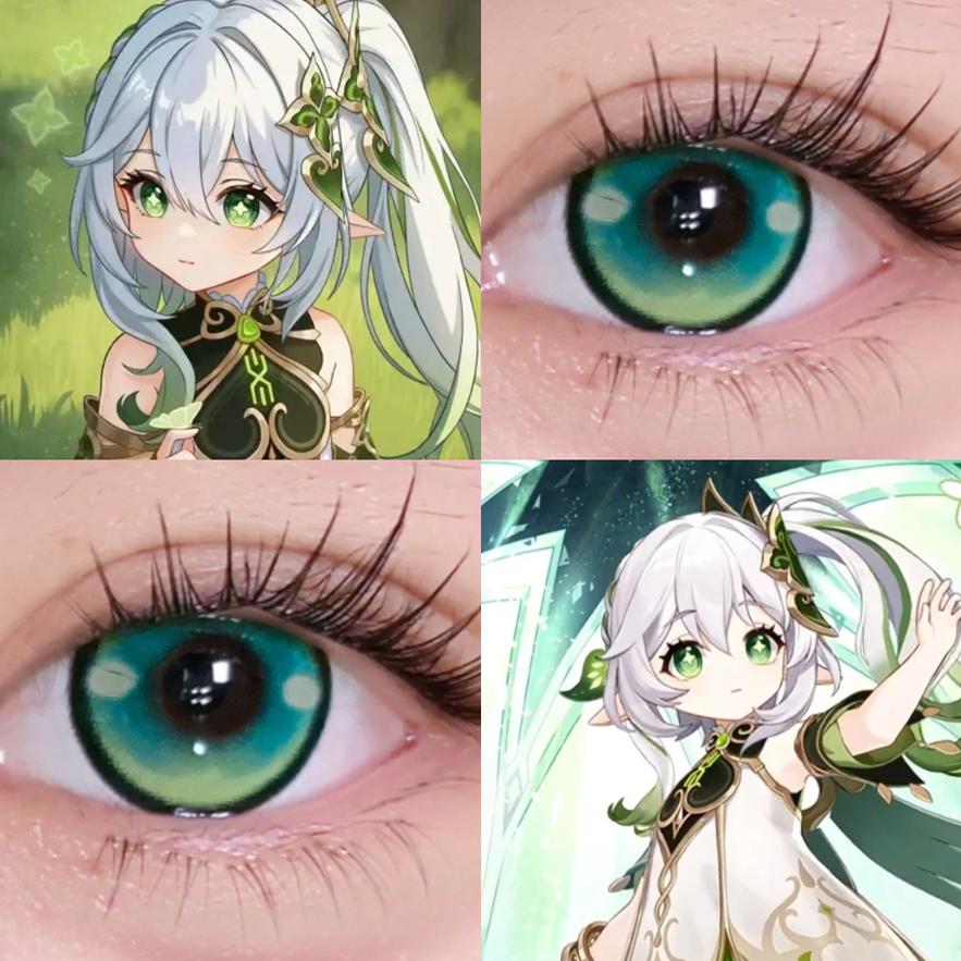 大慈树王纳西妲cos美瞳日抛绿色显原神隐形眼镜翠点星荷竹纸鸢JA