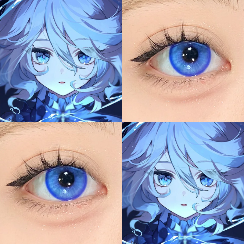 芙宁娜cos美瞳蓝色日抛米哈游原神芙卡洛斯显色隐形眼镜若HN
