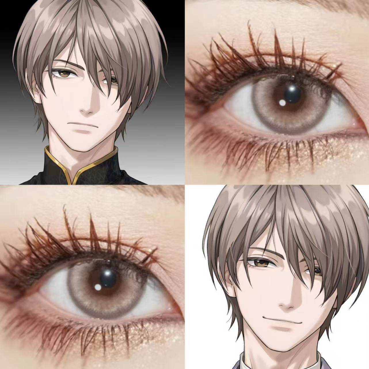 真岛芳树cos美瞳棕色日抛蝶之毒华之锁男深空物语棕栗海棠显色JA