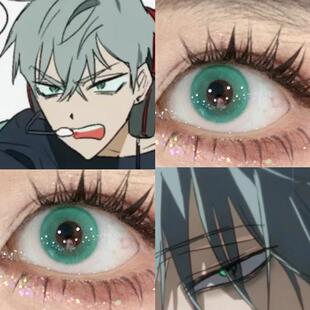 till美瞳cos半年抛异形舞台显色幽灵绿空想之森天水碧青色缩贺JA