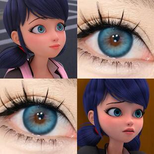 玛丽娜cos美瞳半年抛蓝色瓢虫雷迪女彩色隐形眼镜黑猫诺尔艾俊JA