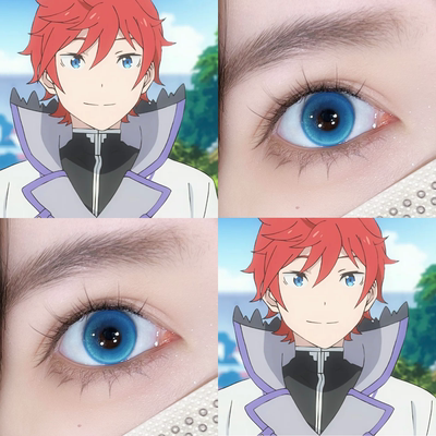 莱茵哈鲁特cos美瞳碎冰蓝玫瑰纯净蓝北海道蓝次元梦境蓝正品启hn