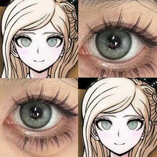 索尼娅内瓦曼cos美瞳半年抛弹丸论破暗绿色大直径彩色隐形眼镜JA