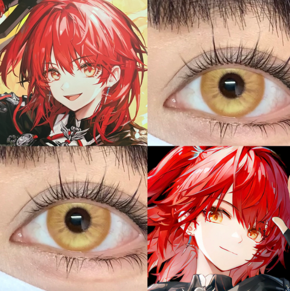 新约能天使cos美瞳金黄色日抛明日方舟显色曙光金帝王金还原贺JA