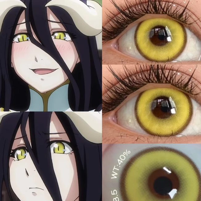 雅儿贝德cos美瞳半年抛overlord不死者之王金色显色女魔法金棕JA