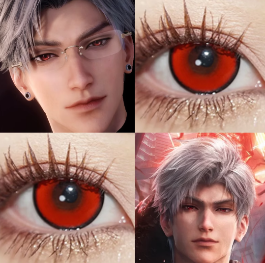 秦彻cos美瞳日抛红色恋与深空赤焰龙瞳烬火暗红微醺朗姆男漫展JA