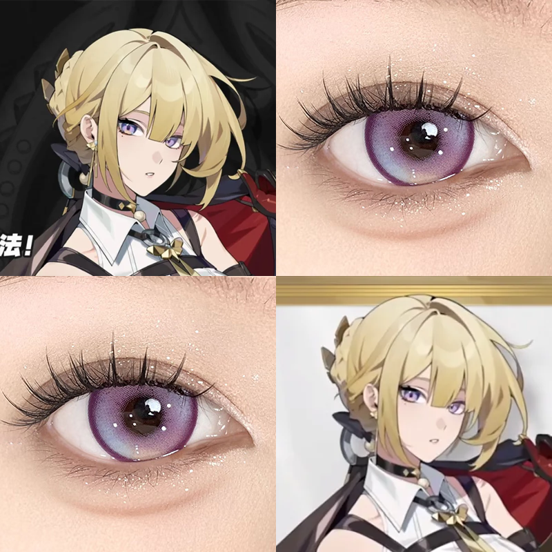 绝区零伊芙琳COS美瞳奶油圣代紫桑葚奶昔幻系紫桑果气泡酸Q葡萄Ja