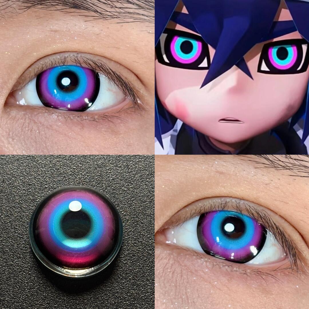 雷狮美瞳cos还原蓝紫色凹凸世界cosplay漫展年抛显色混血正品男JA