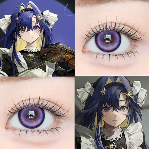 远旅cos美瞳半年抛蓝紫色重返未来1999女出道日紫粉忧郁西葫芦JA