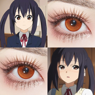 中野梓COS美瞳轻音少女阿梓喵火灵珠蜜柑橘陆地棕显色橘棕日抛Ja