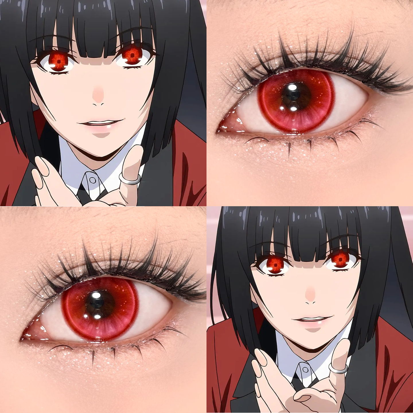 蛇喰梦子cos美瞳晓日红火系红次元梦境红冰砂糖红好运红正品启hn