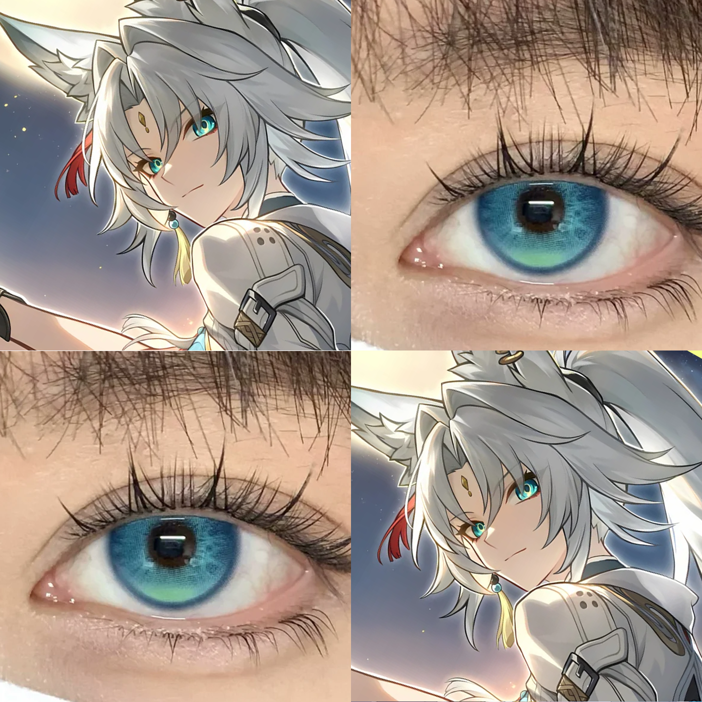 飞霄cos美瞳青瓜菠萝茶天水碧高光月球绿芭提雅绿雅川青正品启hn