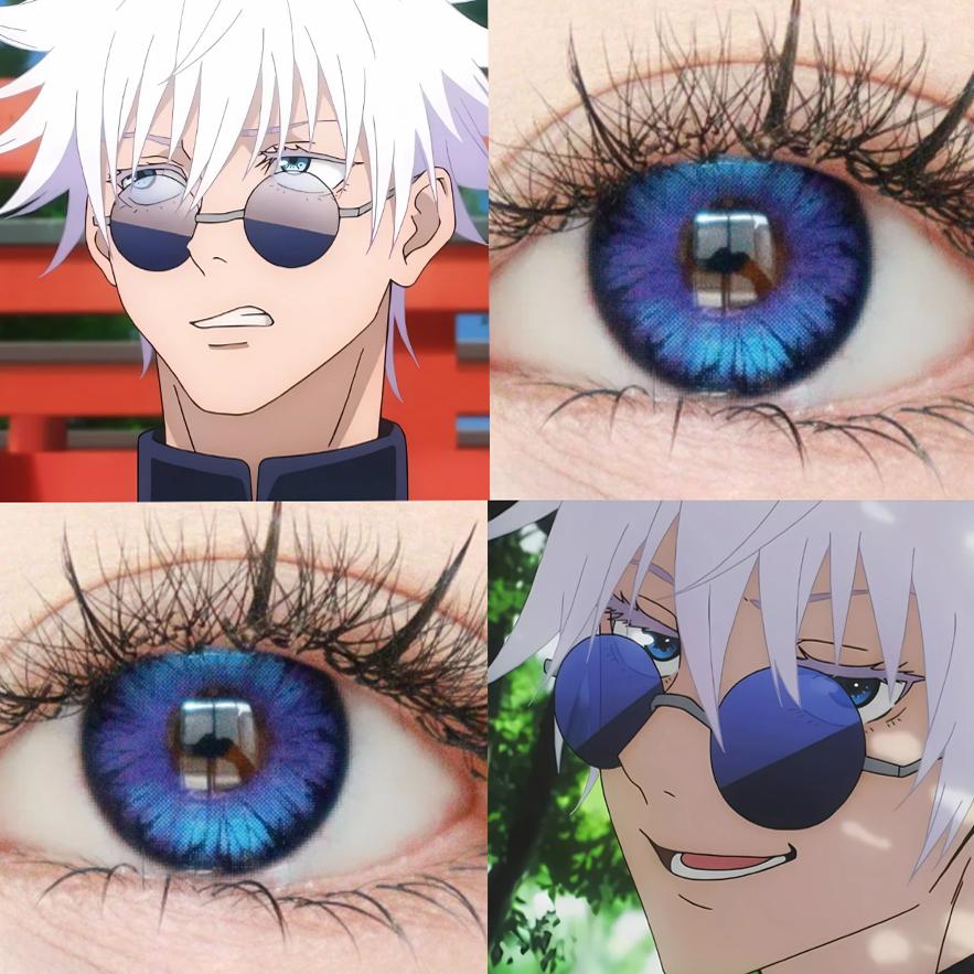 五条悟美瞳cos半年抛深蓝色术回战怀玉篇大直径显色男隐形眼镜JA