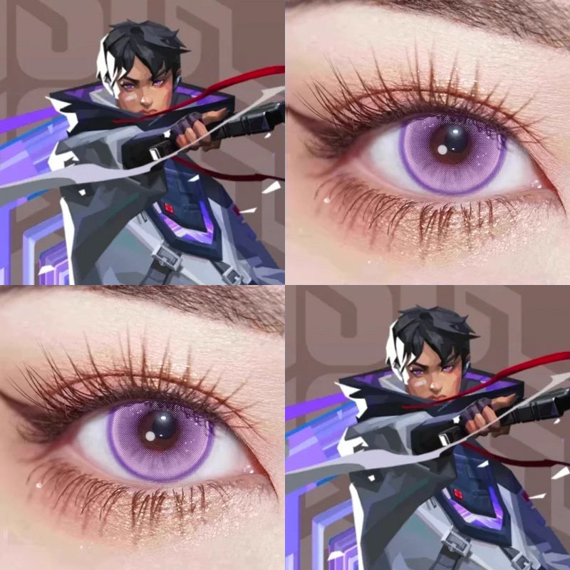 壹决cos美瞳无畏契约木槿紫维也纳紫雷灵珠芋泥紫幻系紫显色婷Ja