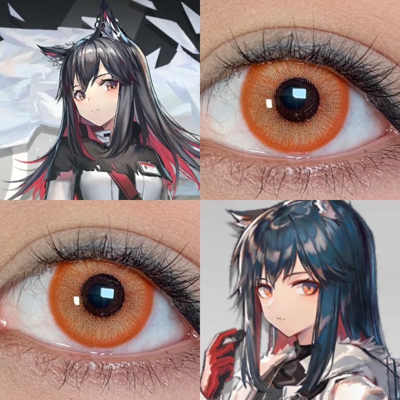 明日方舟德克萨斯cos美瞳幻惑红元气橙迈阿密橘琉璃棕加州橙光Ja