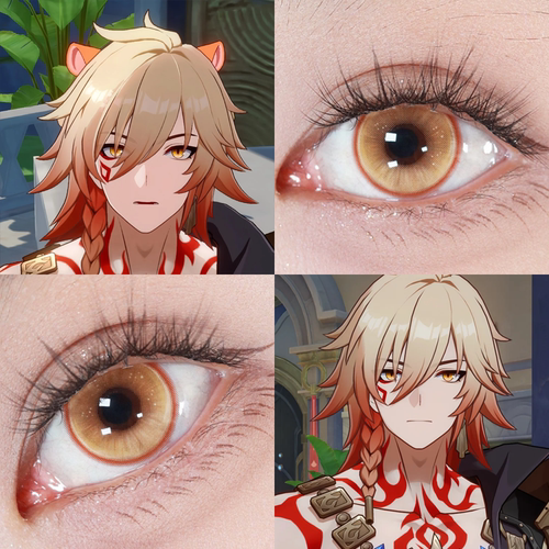 崩坏星穹铁道万敌cos美瞳流萤森金棕时空金耀泉橘子汽水显色婷Ja