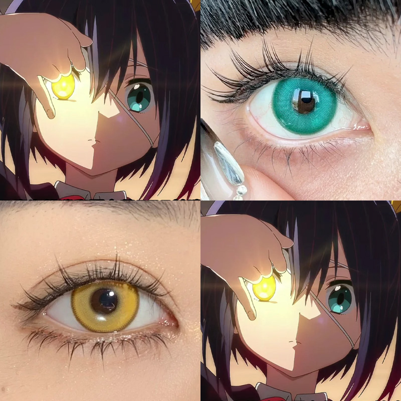 小鸟游六花cos美瞳绿色黄色异瞳显色日漫cos中二病也要谈恋爱HN