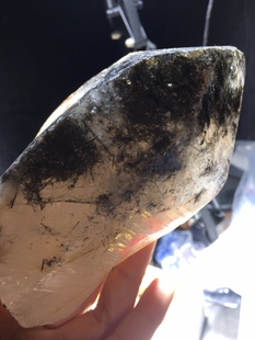 一物一图精选天然黑发晶原石摆件 水晶毛料矿石半宝石头家居装饰