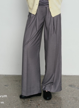 Aevum Form 2025秋季新款天丝莫代尔褶裥休闲高腰西裤