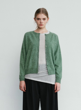 Aevum Form 2025秋季新款山羊绒拉毛开衫无缝一体毛衣针织衫