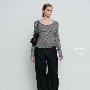 美利奴羊毛条纹天丝T恤打底衫 Aevum 新款 2025秋季 Form