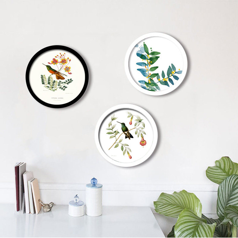 现代简约圆形相框中式客厅6寸7 8 10 12 16 20寸创意挂墙画框装裱