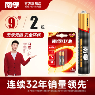 南孚碱性电池9号电池1.5V电子手写笔触控笔九号电池2粒AAAA电池手写笔蓝牙耳机遥控器医疗仪器电池
