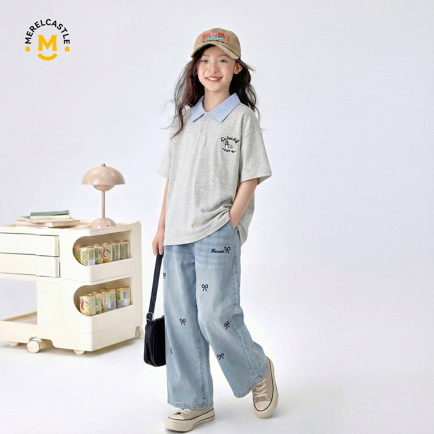 2026新款女童polo衫短袖套装夏季女孩翻领薄款衣服中大童休闲t恤
