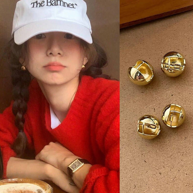 韩国fever同款金属圆球耳扣耳环小众设计耳钉2025年新款爆款耳饰,饰品/流行首饰/时尚饰品新,耳环,淘宝优惠券,粉丝福利购,淘宝优惠卷