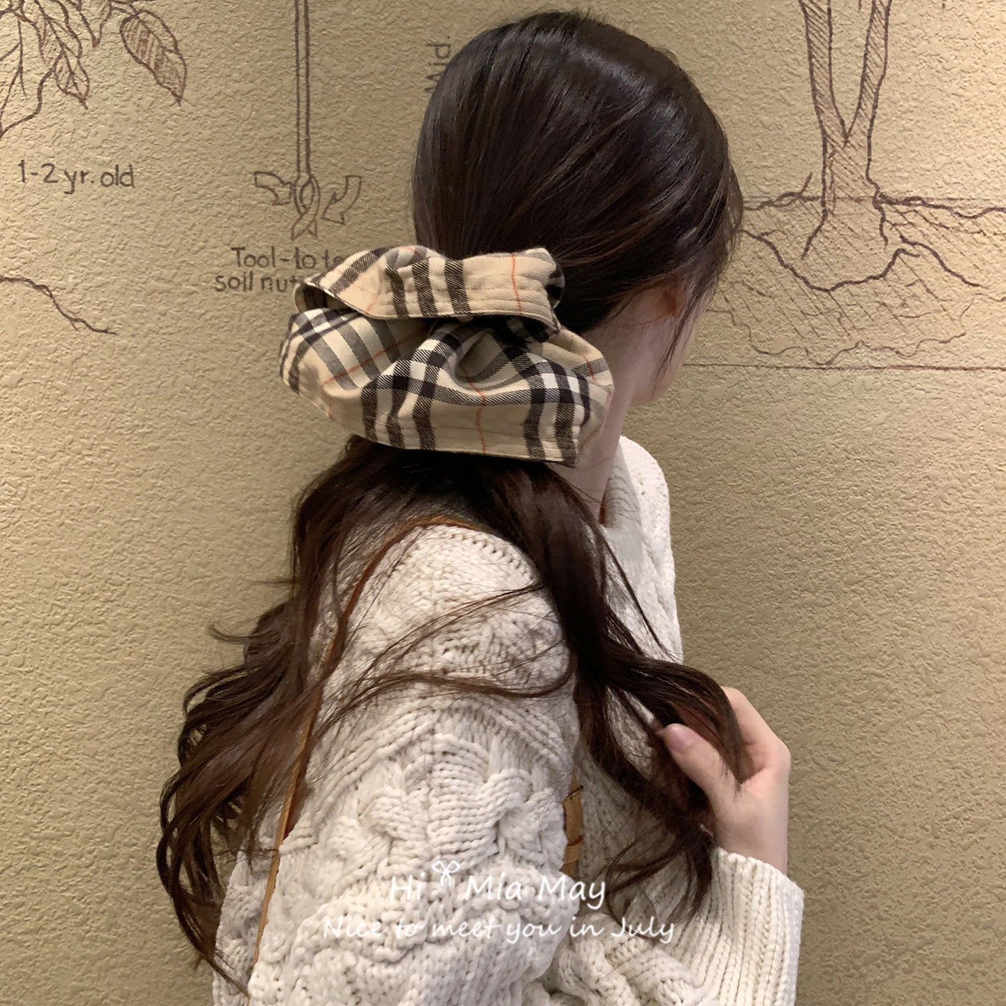 英伦贵族~超大号棕色格纹裙摆发圈高级感按轻奢显发量头绳头饰女,饰品/流行首饰/时尚饰品新,发饰,淘宝优惠券,粉丝福利购,淘宝优惠卷