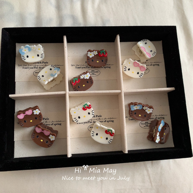 复古黑皮HelloKitty凯蒂猫迷你小抓夹甜美少女刘海夹可爱卡通发夹,饰品/流行首饰/时尚饰品新,发饰,淘宝优惠券,粉丝福利购,淘宝优惠卷