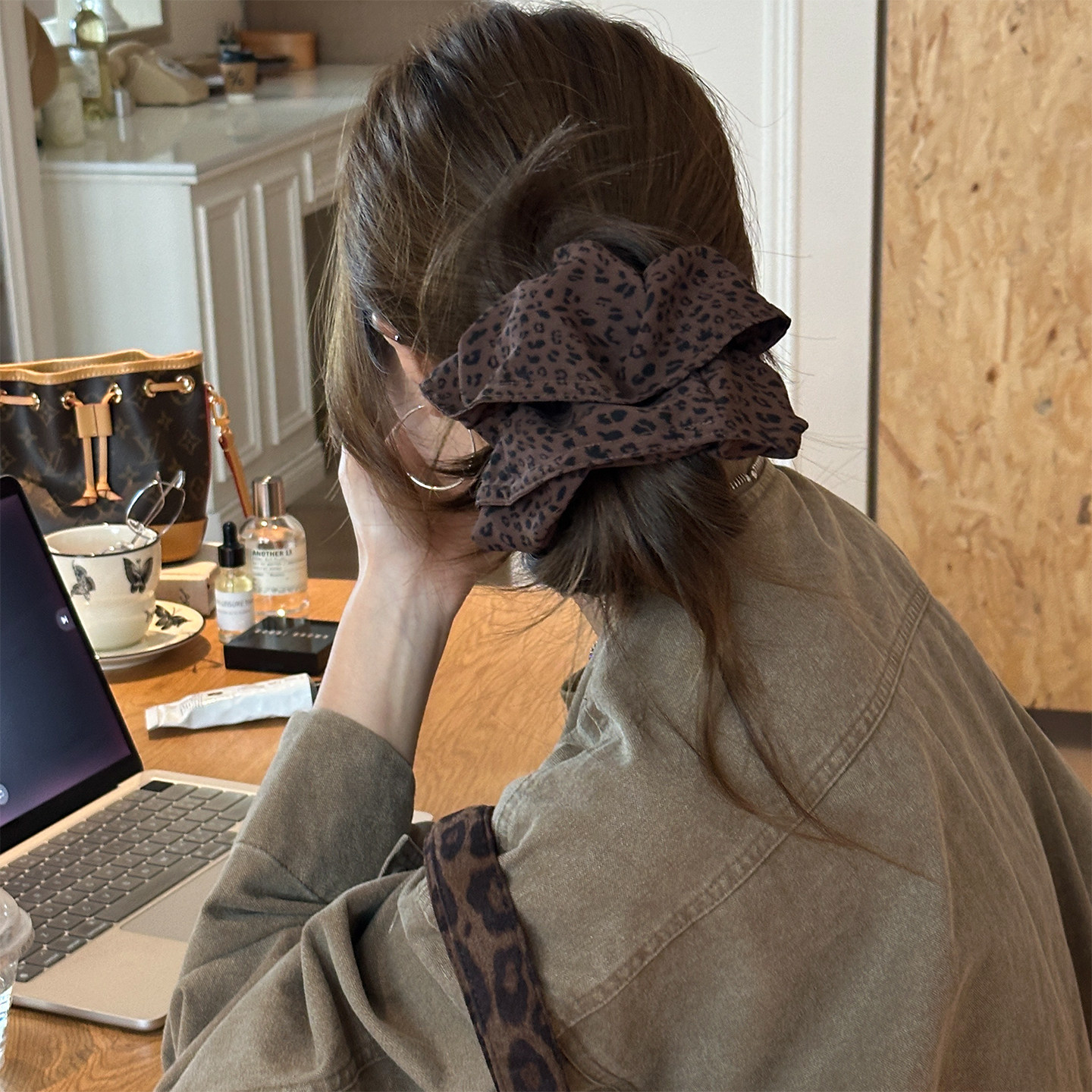 高级~慵懒大号豹纹裙摆发圈大肠圈时髦洋气低马尾发绳高级感发饰,饰品/流行首饰/时尚饰品新,发饰,淘宝优惠券,粉丝福利购,淘宝优惠卷