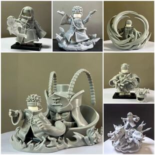 【白模】火影忍者长门佩恩天道第三方人仔积木光固化3D打印穿戴装