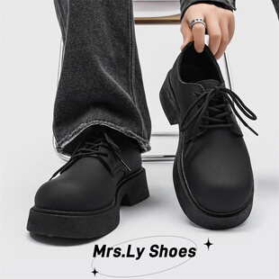 米奇德比鞋 厚底大头鞋 增高休闲小皮鞋 男商务皮鞋 子 英伦情侣马丁鞋