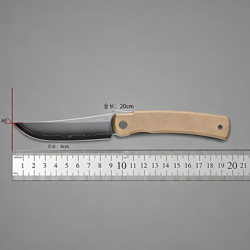 北山物志 水火 肥后守日式折叠刀SLD三枚夹钢铜柄户外便携水果刀