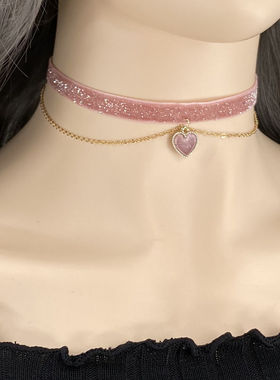 颈链项圈女锁骨链韩版学生短款项链女时尚蕾丝吊坠颈带脖子饰品女