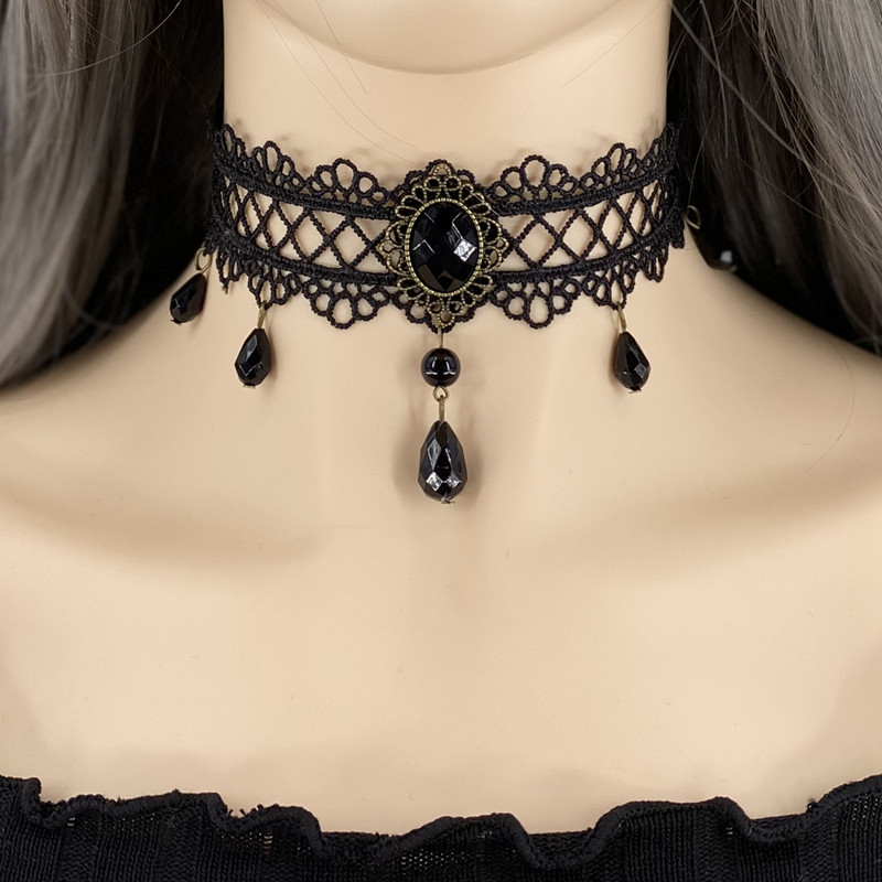 宽项链脖子饰品颈带宽边蕾丝遮疤痕颈部饰品简约超宽锁骨脖链