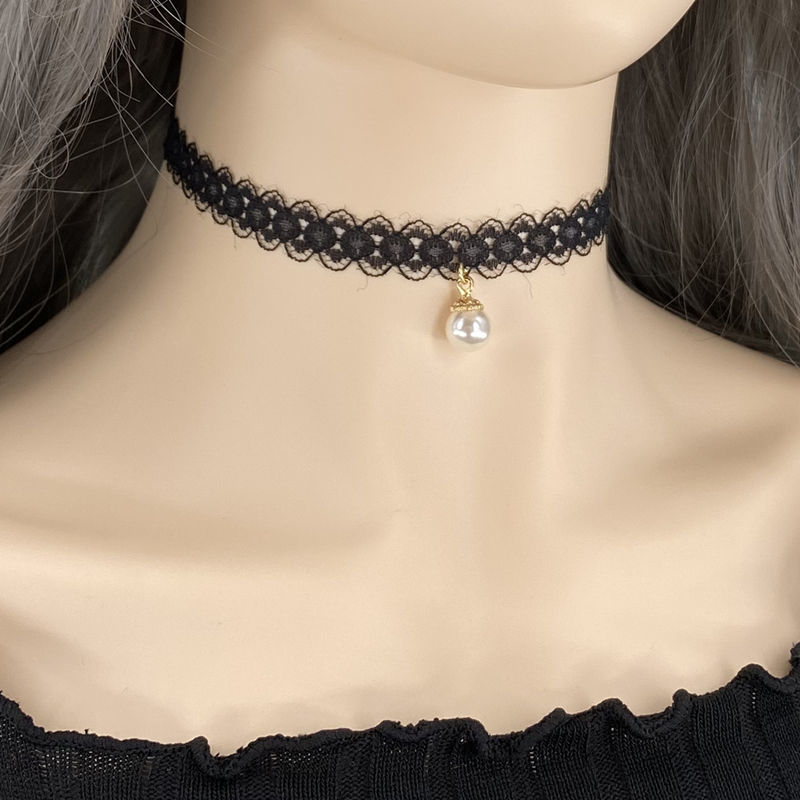 超仙白色项链女choker锁骨项链