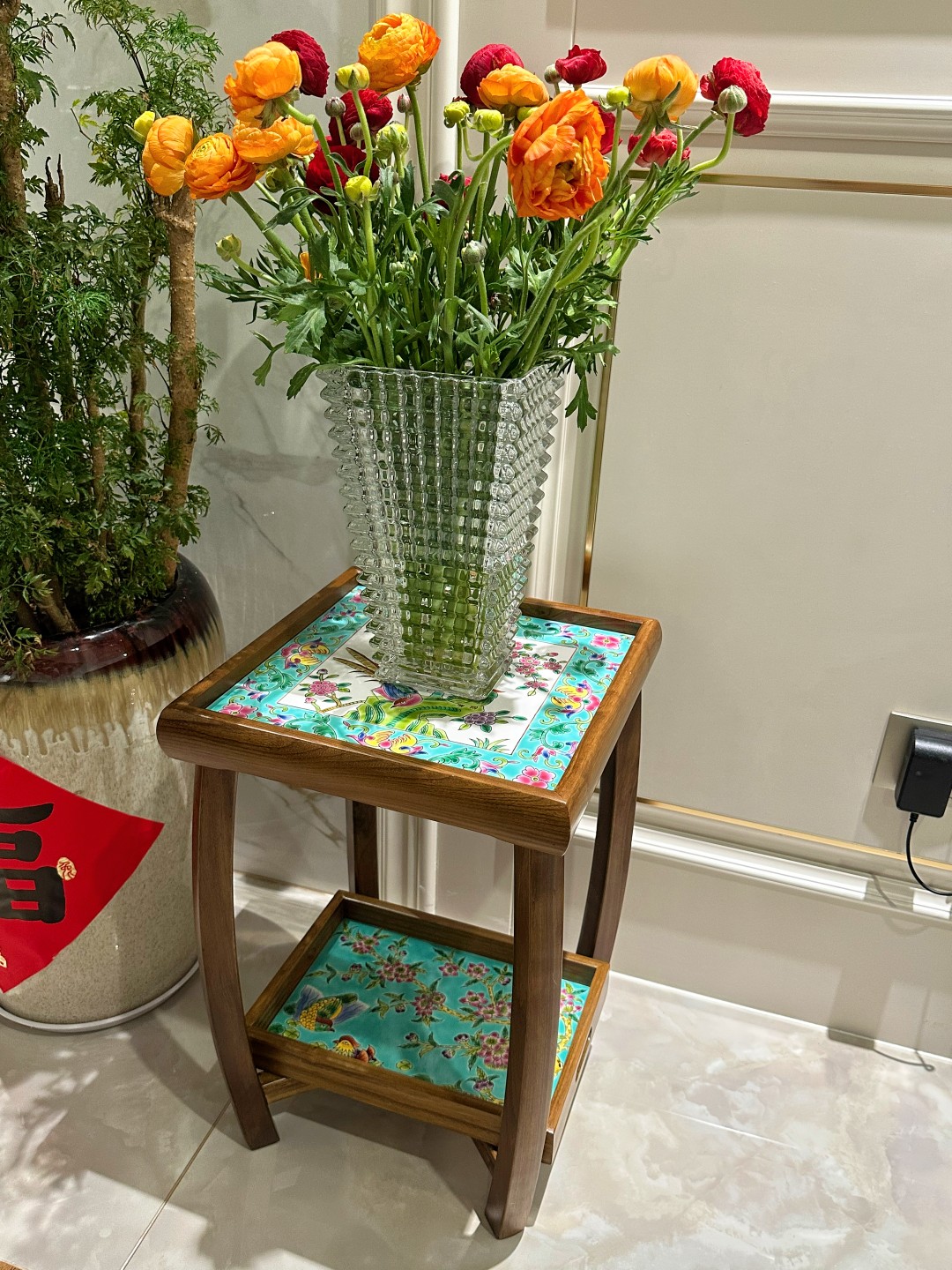 两河茶几实木实用可折叠正方形