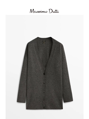 Massimo Dutti, весенний шерстяной трикотажный кардиган, свитер