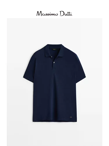 Massimo Dutti Мужской 2024 весна и летний новый продукт простая работа -в стиле хлопка с короткой рубашкой поло 00725275404