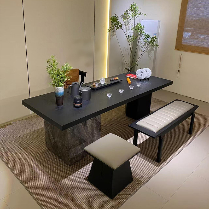 新中式实木岩板茶桌轻奢现代极简风家用客厅茶室高端嵌入式茶盘,住宅家具,家用茶台/茶桌,淘宝优惠券,粉丝福利购,淘宝优惠卷